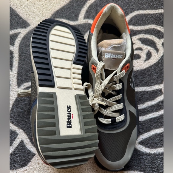 Blauer Men's Gray and Orange Sneakers - Picture 8 of 8